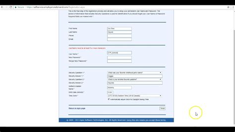 Registering for Employee Self Service .